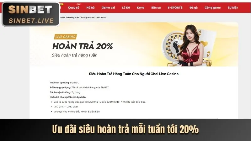 Ưu đãi hoàn trả hàng tuần cho cược thể thao tại 98win link
